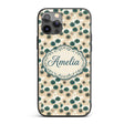 Vintage Paper Parasol Circles in Teal and Beige Custom Name Protective Phone Case Mobile Cover Durable Everyday Smartphone Shock Resistant