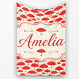 Traditional Red Asian Parasols with Decorative Motifs Seamless  Personalised Custom Name Super Soft Fleece Blanket Bed Sofa Throw