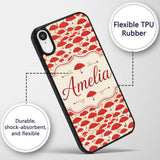 Traditional Red Asian Parasols with Decorative Custom Name Protective Phone Case Mobile Cover Durable Everyday Smartphone Shock Resistant