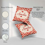 Custom Name Traditional Red Asian Parasols with Motifs Seamless Square Filled Cushion Throw Pillow Sofa Bed Home Decor Zip Washable UK Made