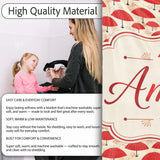 Traditional Red Asian Parasols with Decorative Motifs Seamless  Personalised Custom Name Super Soft Fleece Blanket Bed Sofa Throw