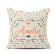 Custom Name Watercolor Style Umbrellas with Soft Pastel Splashes Square Filled Cushion Throw Pillow Sofa Bed Home Decor Zip Washable UK Made