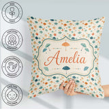 Custom Name Watercolor Style Umbrellas with Soft Pastel Splashes Square Filled Cushion Throw Pillow Sofa Bed Home Decor Zip Washable UK Made