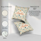 Custom Name Watercolor Style Umbrellas with Soft Pastel Splashes Square Filled Cushion Throw Pillow Sofa Bed Home Decor Zip Washable UK Made
