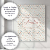 Personalised Name Soft Pastel Umbrellas Custom  Modern Room Accent Elegant Feature Canvas Wall Art Print Decor Picture Ready to Hang