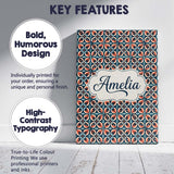 Personalised Name Geometric Floral Tile in Custom  Unique Gift Idea Elegant Feature Canvas Wall Art Print Decor Picture Ready to Hang
