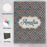 Personalised Name Geometric Floral Tile in Custom  Unique Gift Idea Elegant Feature Canvas Wall Art Print Decor Picture Ready to Hang