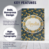 Personalised Name Golden Yellow Flowers on Custom  Unique Gift Idea Elegant Feature Canvas Wall Art Print Decor Picture Ready to Hang