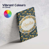 Personalised Name Golden Yellow Flowers on Custom  Unique Gift Idea Elegant Feature Canvas Wall Art Print Decor Picture Ready to Hang