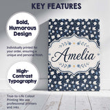 Personalised Name White Daisy Flowers on Custom  Unique Gift Idea Elegant Feature Canvas Wall Art Print Decor Picture Ready to Hang