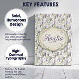 Personalised Name Light Pastel Wisteria Custom  Modern Room Accent Elegant Feature Canvas Wall Art Print Decor Picture Ready to Hang