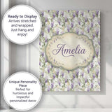 Personalised Name Light Pastel Wisteria Custom  Modern Room Accent Elegant Feature Canvas Wall Art Print Decor Picture Ready to Hang