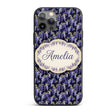 Rich Purple Wisteria on Dark Background Floral Custom Name Protective Phone Case Mobile Cover Durable Everyday Smartphone Shock Resistant