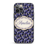 Rich Purple Wisteria on Dark Background Floral Custom Name Protective Phone Case Mobile Cover Durable Everyday Smartphone Shock Resistant