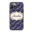 Dark Purple Wisteria Hanging Blossoms on Night Custom Name Protective Phone Case Mobile Cover Durable Everyday Smartphone Shock Resistant