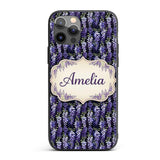 Dark Purple Wisteria Hanging Blossoms on Night Custom Name Protective Phone Case Mobile Cover Durable Everyday Smartphone Shock Resistant
