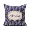 Custom Name Purple Wisteria Hanging Blossoms on Night Background Square Filled Cushion Throw Pillow Sofa Bed Home Decor Zip Washable UK Made
