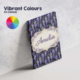 Personalised Name Dark Purple Wisteria Custom  Modern Room Accent Elegant Feature Canvas Wall Art Print Decor Picture Ready to Hang