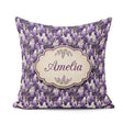 Custom Name Elegant Purple Wisteria Clusters with Leaves Pattern Square Filled Cushion Throw Pillow Sofa Bed Home Decor Zip Washable UK Made