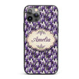 Elegant Purple Wisteria Clusters with Soft Leaves Custom Name Protective Phone Case Mobile Cover Durable Everyday Smartphone Shock Resistant