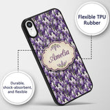 Elegant Purple Wisteria Clusters with Soft Leaves Custom Name Protective Phone Case Mobile Cover Durable Everyday Smartphone Shock Resistant