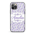 Minimal Lavender Botanical Stems Printed Design Custom Name Protective Phone Case Mobile Cover Durable Everyday Smartphone Shock Resistant