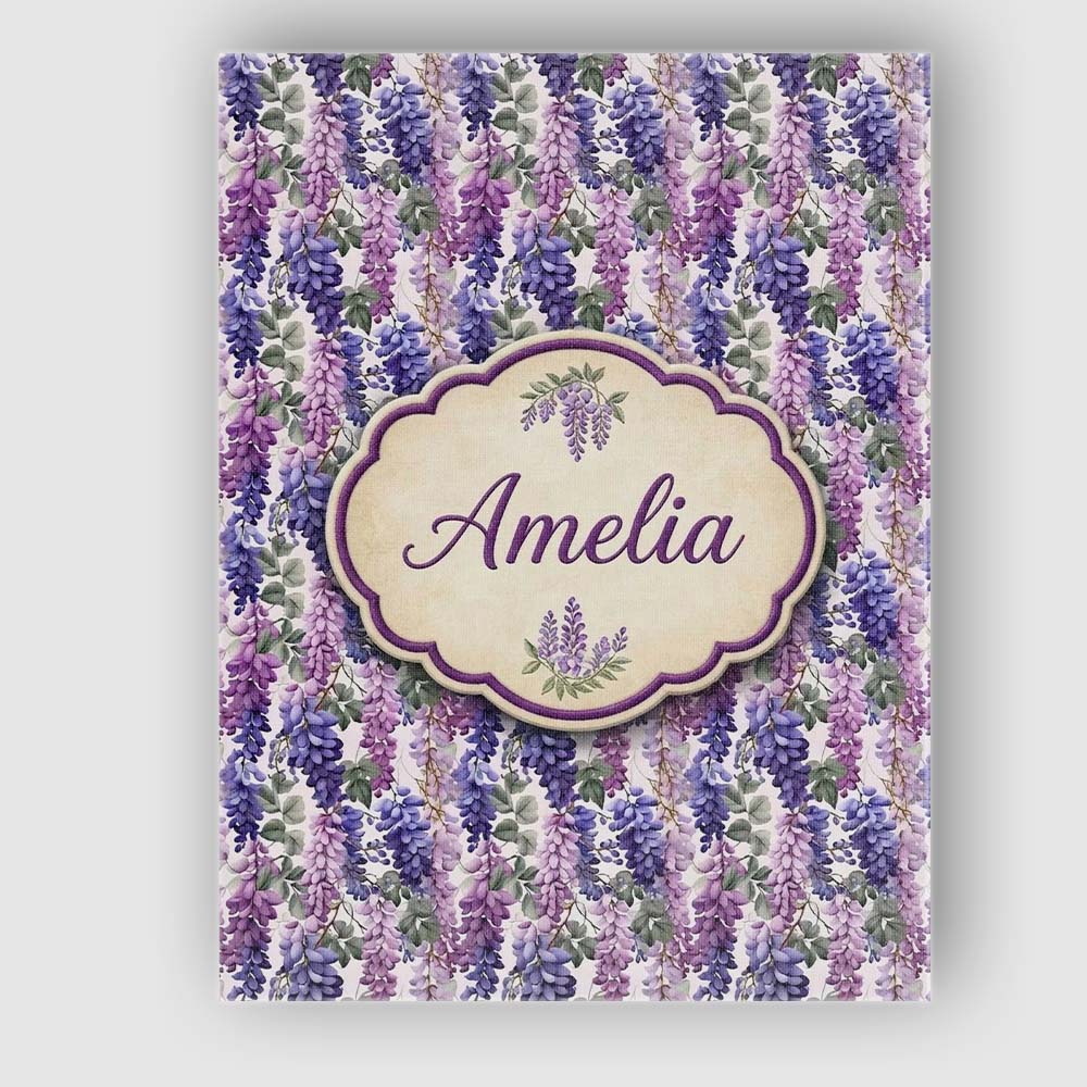 Personalised Name Pastel Purple Wisteria Custom  Unique Gift Idea Elegant Feature Canvas Wall Art Print Decor Picture Ready to Hang