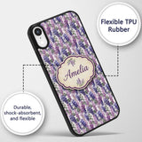 Pastel Purple Wisteria Blooms with Printed Design Custom Name Protective Phone Case Mobile Cover Durable Everyday Smartphone Shock Resistant