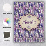 Personalised Name Pastel Purple Wisteria Custom  Unique Gift Idea Elegant Feature Canvas Wall Art Print Decor Picture Ready to Hang