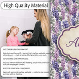 Pastel Purple Wisteria Blooms with Delicate Leaves Seamless Pattern  Personalised Custom Name Super Soft Fleece Blanket Bed Sofa Throw