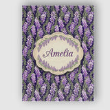 Personalised Name Purple Wisteria Vine Custom  Modern Room Accent Elegant Feature Canvas Wall Art Print Decor Picture Ready to Hang