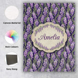 Personalised Name Purple Wisteria Vine Custom  Modern Room Accent Elegant Feature Canvas Wall Art Print Decor Picture Ready to Hang
