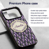 Purple Wisteria Vine Clusters with Natural Green Custom Name Protective Phone Case Mobile Cover Durable Everyday Smartphone Shock Resistant