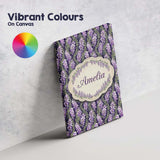 Personalised Name Purple Wisteria Vine Custom  Modern Room Accent Elegant Feature Canvas Wall Art Print Decor Picture Ready to Hang