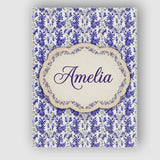 Personalised Name Light Blue Floral Botanical Custom Unique Gift Idea Modern Room Accent Canvas Wall Art Print Decor Picture Ready to Hang