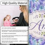 Soft Blue Background Purple Wisteria Floral Cascading Blossoms  Personalised Custom Name Super Soft Fleece Blanket Bed Sofa Throw