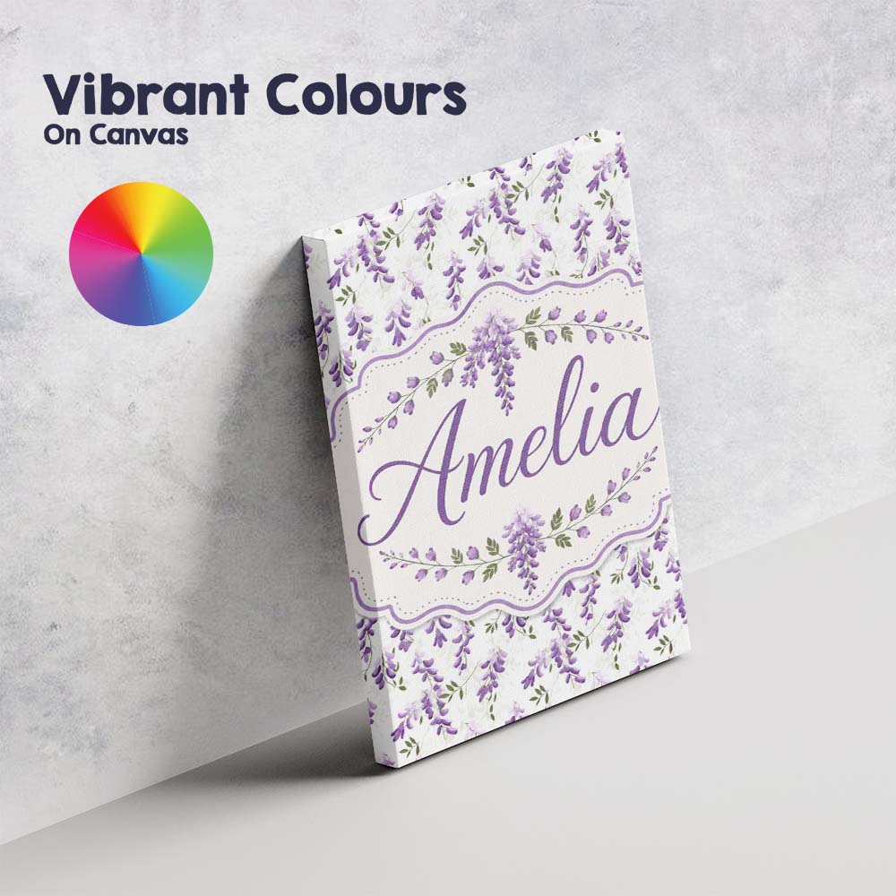 Personalised Name Subtle Lavender Hanging Custom  Unique Gift Idea Elegant Feature Canvas Wall Art Print Decor Picture Ready to Hang