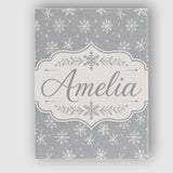 Personalised Name Grey Background White Custom  Modern Room Accent Elegant Feature Canvas Wall Art Print Decor Picture Ready to Hang