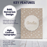 Personalised Name Warm Taupe Background Custom  Modern Room Accent Elegant Feature Canvas Wall Art Print Decor Picture Ready to Hang