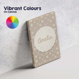 Personalised Name Warm Taupe Background Custom  Modern Room Accent Elegant Feature Canvas Wall Art Print Decor Picture Ready to Hang