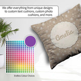 Custom Name Warm Taupe Background Snowflake Winter Seamless Name Square Filled Cushion Throw Pillow Sofa Bed Home Decor Zip Washable UK Made