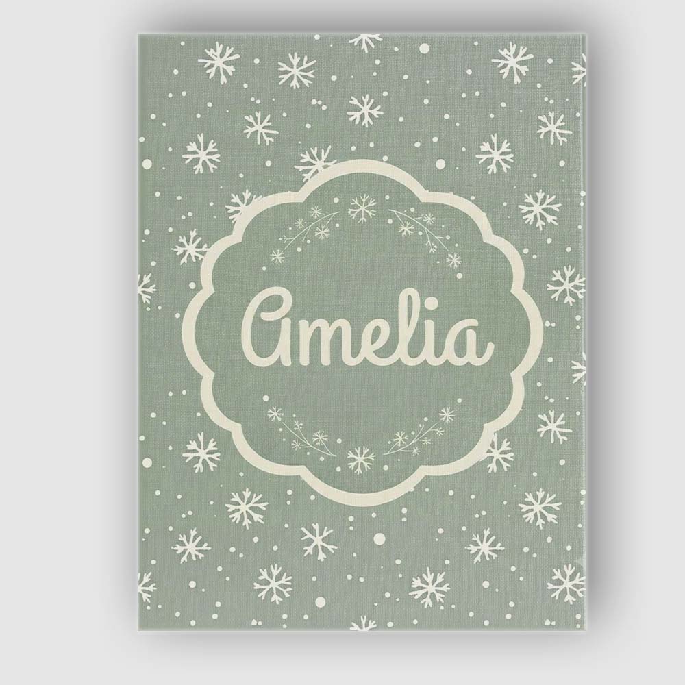 Personalised Name Sage Green Background Custom  Modern Room Accent Elegant Feature Canvas Wall Art Print Decor Picture Ready to Hang