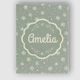 Personalised Name Sage Green Background Custom  Modern Room Accent Elegant Feature Canvas Wall Art Print Decor Picture Ready to Hang