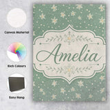 Personalised Name Muted Green Background Custom  Unique Gift Idea Elegant Feature Canvas Wall Art Print Decor Picture Ready to Hang