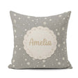 Custom Name Dark Grey Background Scatter Winter Seamless Pattern Square Filled Cushion Throw Pillow Sofa Bed Home Decor Zip Washable UK Made