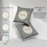 Custom Name Dark Grey Background Scatter Winter Seamless Pattern Square Filled Cushion Throw Pillow Sofa Bed Home Decor Zip Washable UK Made