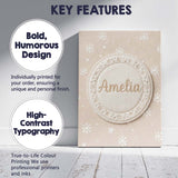 Personalised Name Beige Background Minimal Custom  Unique Gift Idea Elegant Feature Canvas Wall Art Print Decor Picture Ready to Hang