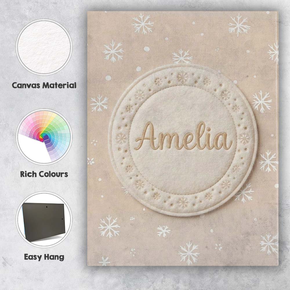 Personalised Name Beige Background Minimal Custom  Unique Gift Idea Elegant Feature Canvas Wall Art Print Decor Picture Ready to Hang