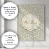 Personalised Name Neutral Beige Star Custom Premium Decorative Design Modern Room Accent Canvas Wall Art Print Decor Picture Ready to Hang