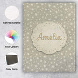 Personalised Name Neutral Beige Star Custom Premium Decorative Design Modern Room Accent Canvas Wall Art Print Decor Picture Ready to Hang